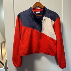 Columbia Women's Lodge Hybrid Pullover Colorblock Retro Outdoor 1/4‎ Zip M